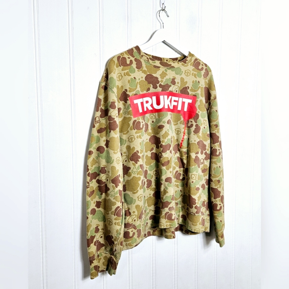 Truckfit Camo Sweatshirt Men’s Size XL Brown Green Camouflage Skater Streetwear